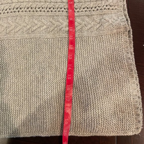 GAP Fur-Trim Hoodie Poncho Sweater size M in Heather Gray - Picture 9 of 9